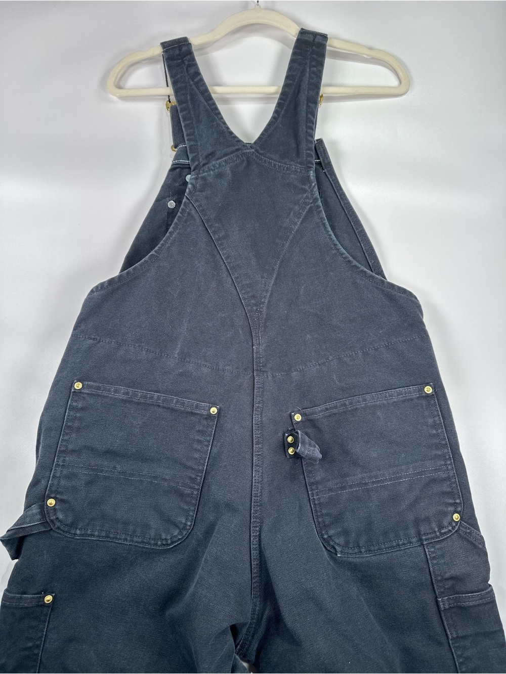Carhartt R02 Lined Double Knee Duck Bib Overalls Faded Black 34x30 - Picture 4 of 16
